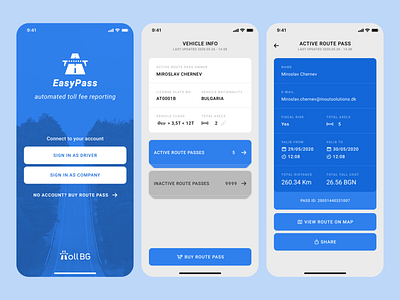 EasyPass app app design application bulgaria ghanavati ios toll ui ux