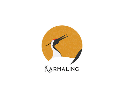 Karmaling Logo bhutan bhutanese black necked crane branding crane design east graphic design hospitality hotel hotel karmaling illustration logo minimal traditional trashiyangtse vector