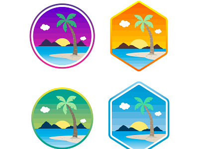 Tropical beach logo