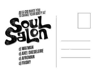 Soulsalon Postcard Back dj line up party postcard