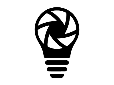 The Photographer’s Apprentice aperture light bulb line art logo