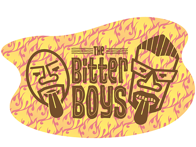 The Bitter Boys 50ties bitter fifties fire logo retro surf tiki tongue