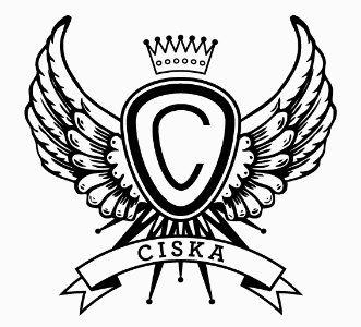 Ciska birth announcement crown heraldic logo shield wings