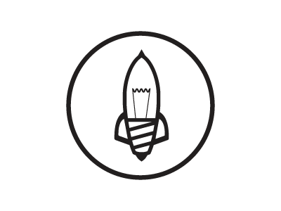 Buzz bvba black and white light bulb line art logo rocket