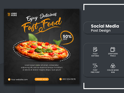 Food Social media banner Template | Web ads design instragram banner