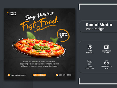 Food Social media banner Template | Web ads design