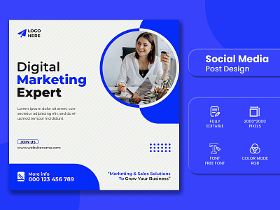 Corporate Digital Marketing Social Media Banner Post Template post