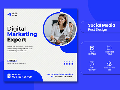 Corporate Digital Marketing Social Media Banner Post Template