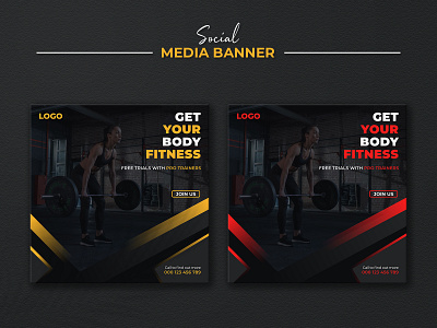 Fitness Gym Social Media Banner Post Template advertisement