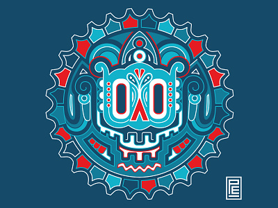 Aztec Rotor aztec blue cycling digital digitalillustration illustration illustrator inka red rotor