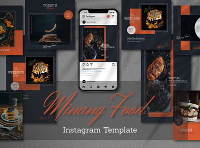 Minang Food Instagram Template adobe design feed food graphic design instagram photoshop social media story style template