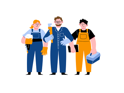 Company employees characters design flat graphic design illustration modern vector