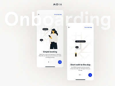 MOIA Onboarding app branding design interface mobility ui ux