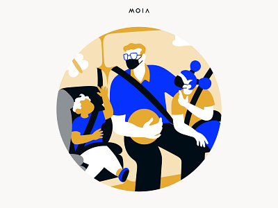 MOIA family summertime branding design family graphic design illustration kids mobility summer