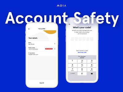 MOIA Account Safety app design interface mobility profile registration ui ux verification