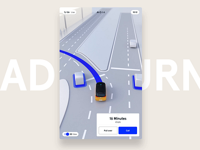 Autonomous Driving Journey animation app interface mobility motion design ui ux