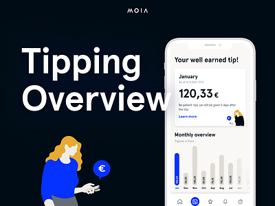 MOIA Driver Tipping Overview app app design design illustration interface mobility screen design tipping ui ux vector