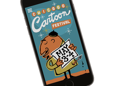 Chicago Cartoon Festival app cartoon chicago hand lettering illustration iphone lettering retro ui vintage web