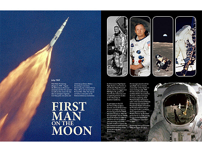 First Man On The Moon apollo layout magazine moon nasa print rocket space spread
