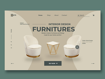 Interior Furniture Design Website app branding design icon illustration logo typography ui ux vector