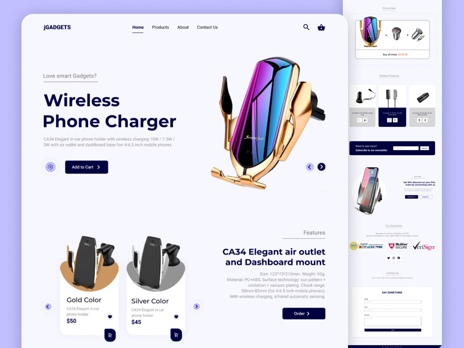 Wireless Phone Charger Website Design by Jacnet Technology on Dribbble