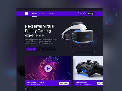 Virtual Reality Gaming Web design