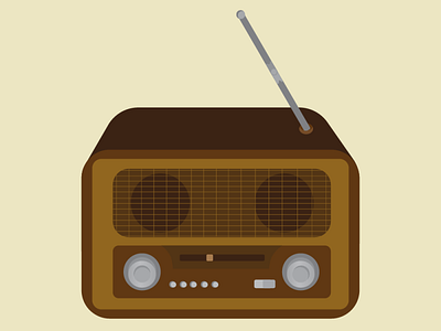 Retro Radio design illustration music radio retro vector