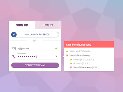 Sign up + Secure password check 001 dailyui password signup