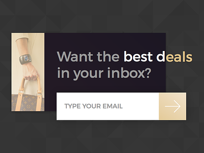 Subscribe Modal 026 dailyui email gold modal promotion shopping subscribe