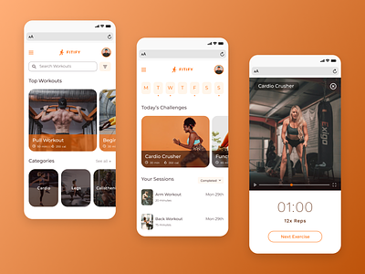 Fitify - fitness web app app design figma fitness app health and fitness healthy mobile design ui ui design user interface ux