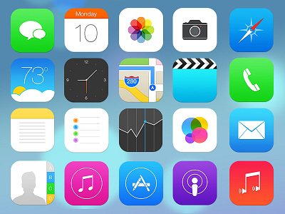 iOS7 Refined app apple icons imessage ios ios7 iphone itunes phone redesign safari