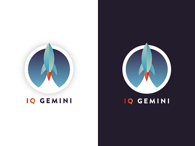 Logo Concept brand gemini gradient iq launch logo rocket space