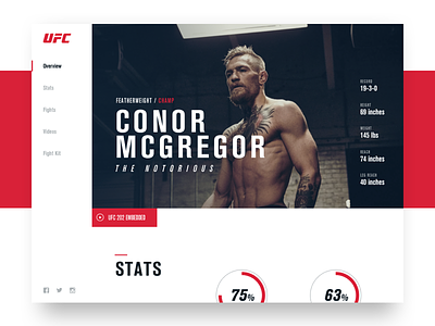 UFC Fighter Page conor fighter mcgregor mma redesign ufc ui website