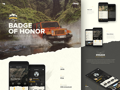 Jeep® Badge of Honor® adventure app badge case study fca honor jeep off road social ui vehicle
