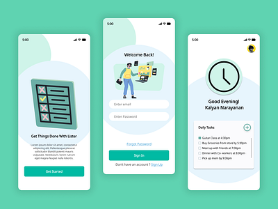Lister - Todo List App android android app app app design design ui ux