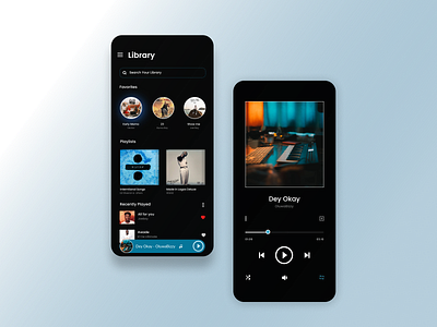 A Music Player - Dark Mode app darkmode graphic design mobileapp music musicplayer ui ux