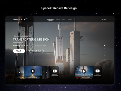 SpaceX Website design redesign spacex ui web design