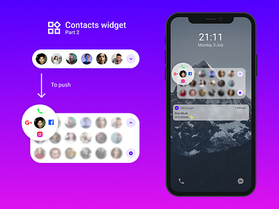 Contacts widget for smartphone | part 2 android design iphone mobile mobile design social network ui