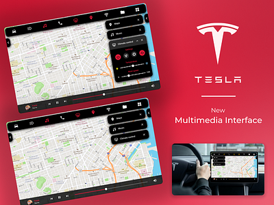 Tesla multimedia concept auto design mobile mobile design product product design ui