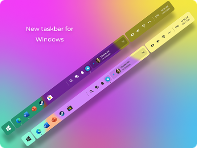 Windows taskbar redesign branding design desktop microsoft os redesign windows windows 11