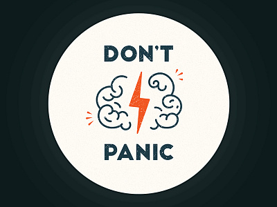 Don't Panic Sticker brain dontpanic flash panic sticker