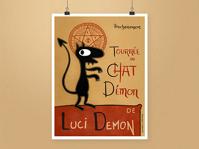 Tournée du Chat Démon - Luci blackcat chatnoir demon illustration luci poster procreate