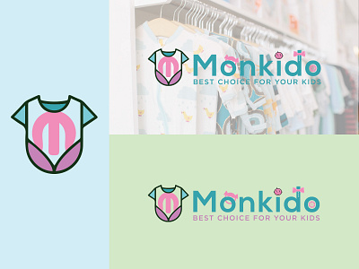 Monkido Logo Design - Baby Cloth Brand Logo Design