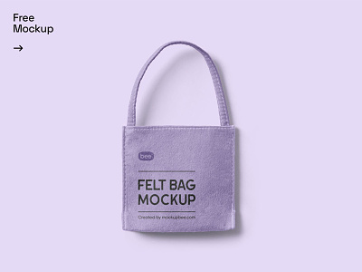 Free Felt Bag Mockup bag brand felt material print design shopping