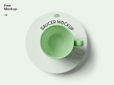 Free Saucer with Cup Mockup brand branding cafe coffee cup download free glass mockup mockups packaging porcelane saucer tea