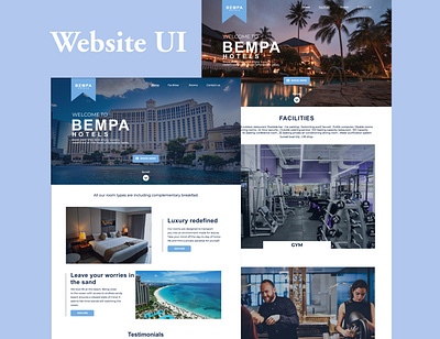 Hotel website landing page adobe xd home page hotel website landing page illustration landing page ui ui design uxui website design website ui design