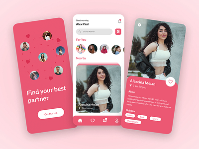 Dating App Screen app app design dating dating app figma design mobile mobile app ui ui design uxui