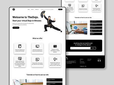 The Dojo Landing Page Design graphic design home page landing page ui ui design ui ux ui ux design uiux web ui website design website ui design