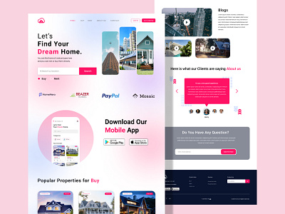 Real estate company landing page design landing page design ui design ui ux web template web ui website ui design website ui ux