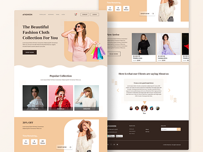 eFASHION website landing page UIUX design